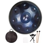 ILOOXI Handpan Drum Instrument In D Minor 432Hz 440Hz Hand Pan Adult's Steel Hand Drum, Handmade Steel Tongue Drum, For Family And Friends Sound Healing (Color : Blue, Size : 9 Notes-440Hz)