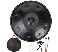 ILOOXI Handpan Drum Instrument In D Minor 432Hz 440Hz Hand Pan Adult's Steel Hand Drum, Handmade Steel Tongue Drum, For Family And Friends Sound Healing (Color : Black, Size : 9 Notes-440Hz)