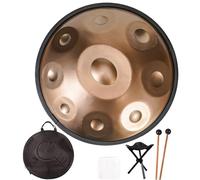 ILOOXI Handpan Drum Instrument In D Minor 432Hz 440Hz Hand Pan Adult's Steel Hand Drum, Handmade Steel Tongue Drum, For Family And Friends Sound Healing (Color : Gold, Size : 9 Notes-440Hz)