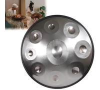 ILOOXI Handpan Drum Instrument In D Minor Steel Hand Pan Drums, 9 Notes/ 10 Notes/ 12 Notes, 432HZ/ 440HZ, 22 Inches (Color : Silver-440hz, Size : 9 Notes)