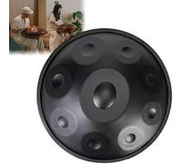 ILOOXI Handpan Drum Instrument In D Minor Steel Hand Pan Drums, 9 Notes/ 10 Notes/ 12 Notes, 432HZ/ 440HZ, 22 Inches (Color : Black-440hz, Size : 9 Notes)