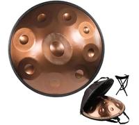 ILOOXI Handpan Drum Percussion 22-Inch D Minor 10-Note Hand Pan 432HZ 440Hz Steel Hand Drum With Handpan Stand, Handpan Case, Durable Mallets And Dust-free Cloth (Color : Gold, Size : 9 Notes-440HZ