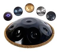 ILOOXI Handpan Drums Percussion D Minor 22 Inches Hand Pan 9 Notes Steel Hand Drum With Hand Pan Bag, Handpan Mallet, Handpan Stand (Color : Black-9 Notes, Size : 440hz)