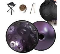 ILOOXI Steel Hand Pan Drum 22'' Handpan Drum D Minor 9/10/12 Notes, Hand Tank Drum Instrument, 432Hz 440Hz Percussion Tongue Drum, For Yoga, Meditation (Color : Purple-432hz, Size : 12 Notes)