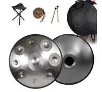ILOOXI Steel Hand Pan Drum 22'' Handpan Drum D Minor 9/10/12 Notes, Hand Tank Drum Instrument, 432Hz 440Hz Percussion Tongue Drum, For Yoga, Meditation (Color : Silver-440hz, Size : 12 Notes)