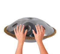 ILOOXI Steel Tongue Drum, 432HZ 440HZ D Minor Handpan Drum Instrument 9/10/12 Notes Hand Pan, Drums Musical Instrument (Color : Silver-440hz, Size : 10 Notes)