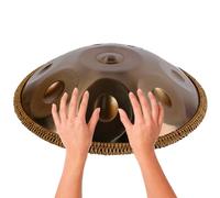 ILOOXI Steel Tongue Drum, 432HZ 440HZ D Minor Handpan Drum Instrument 9/10/12 Notes Hand Pan, Drums Musical Instrument (Color : Gold-432hz, Size : 10 Notes)