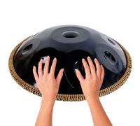 ILOOXI Steel Tongue Drum, 432HZ 440HZ D Minor Handpan Drum Instrument 9/10/12 Notes Hand Pan, Drums Musical Instrument (Color : Black-440hz, Size : 10 Notes)