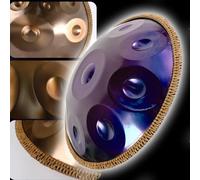 ILOOXI Steel Tongue Drum 9/10/12 Notes Handpan Drum 432Hz 440Hz Hand Pan Drum D Minor Percussion Instrument, With Carry Bag, Drumsticks, Handpan Stand (Color : Purple-432hz, Size : 10 Notes)