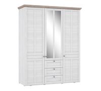 Iloppa 3 Door Wardrobe in Snowy Oak/Oak Nelson, none