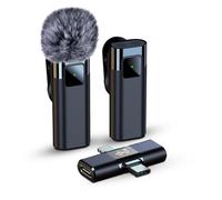 ILOS Wireless Lavalier Microphone for iPhone & Android Dual Mic Set with Magnetic Clip, Noise Reduction, Plug & Play, 98FT Range, Long Battery Life - for YouTube, Podcast, Vlogs, Interviews