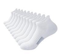 ILovDaisy Trainer Running Socks Womens 5 Pairs,White Ankle Sports Socks Women Cushioned Breathable Socks, Low Cut Athletic Socks for Ladies Girls 3-5