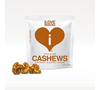 iLOVE SNACKS - Chilli & Lime Cashews, Cashew Nuts, Flavoured Cashews, Chilli, Lime, Gluten-Free, Plant-Based, Vegetarian, GMO Free, Palm Oil Free, Healthy Snack, Natural Protein, Spicy, 20 x 22g