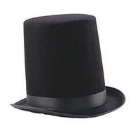 ILOVEFANCYDRESS 20CM TALL LINCOLN TOP HAT/STOVEPIPE HAT IN BLACK GREAT FOR ANY RENAISSANCE DISGUISE
