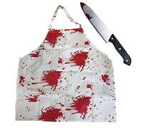 Ilovefancydress Adults Bloody Apron + Bloody Knife Perfect For Halloween Costume Accessories Zombie Killer Chef Butcher Movie Costumes -Available In One Size