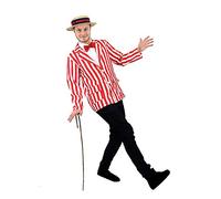 ILOVEFANCYDRESS ADULTS RED WHITE STRIPED BLAZER BARBERSHOP EDWARDIAN BOOK WEEK JACKET 1920'S SHOW (XLARGE 44-46 INCH CHEST)