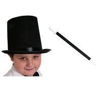 Ilovefancydressæ Childs Magician Fancy Dress Accessory Costume Set Black Top Hat 55cm Head + Magicians Wand Kids Magic Set