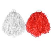 ILOVEFANCYDRESS ENGLISH FLAG POM POMS - SPORTS EVENTS SUPPORTERS ACCESSORIES - WORLD CUP ST GEORGE'S DAY ACCESSORIES, ENGLAND FLAG POM POMS ENGLAND CHEERLEADER