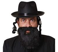 ILOVEFANCYDRESS Jewish Rabbi Hat with Sideburns and Beard Fancy Dress Kit