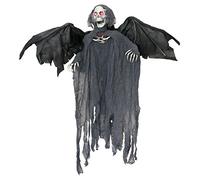 ILOVEFANCYDRESS SCARY HALLOWEEN ANIMATRONIC GRIM REAPER DECORATION - SKELETON REAPER WITH MOTORISED HEAD & WINGS, SCARY SOUND EFFECTS AND GLOWING RED EYES - PERFECT DECORATION FOR HALLOWEEN EVENTS