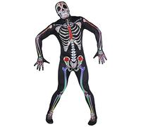 Ilovefancydress Sugar Skull Skeleton Skin Suit Halloween Fancy Dress Costume Mexican Day of the Dead Coloured Print Cinco De Mayo Spanish Mens Ladies - Medium - Up to 38" Chest