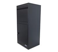 iLoveParcels Built-In Parcel Box - Large Waterproof Galvanised Steel Post Box with Secure Key Lock, Durable Outdoor Mail & Parcel Storage for Houses (43x35x90cm)