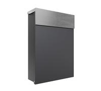 iLoveParcels Camden Wall Mounted Ourdoor Letterbox Lockable Anti Theft Modern Post Box - A4 Letter Capacity, Galvanised Steel, Weatherproof - Anthracite Stainless Steel