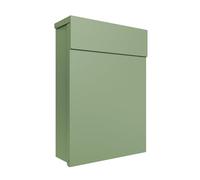 iLoveParcels Camden Wall Mounted Ourdoor Letterbox Lockable Anti Theft Modern Post Box - A4 Letter Capacity, Galvanised Steel, Weatherproof - Pale Green RAL 6021