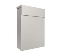 iLoveParcels Camden Wall Mounted Ourdoor Letterbox Lockable Anti Theft Modern Post Box - A4 Letter Capacity, Galvanised Steel, Weatherproof - Pebble RAL 7032