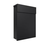 iLoveParcels Camden Wall Mounted Ourdoor Letterbox Lockable Anti Theft Modern Post Box - A4 Letter Capacity, Galvanised Steel, Weatherproof - Black RAL 9005