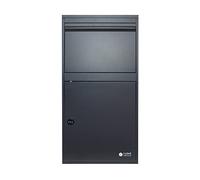 iLoveParcels Extra Large Built In Parcel Box. Outdoor Garden Storage Lock Box With Code Lock. Metal Waterproof Lockable Safe Delivery Box For Walls, Fence, Gate In Grey (53x43x100cm)