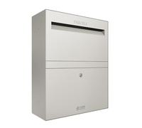 iLoveParcels Rome Premium Large Parcel Letter Drop Box, Waterproof Safe & Secure Delivery parcel box outdoor, Storage Mail Delivery Box, Post & Letterbox With Key Lock Mounted To Wall, Pebble RAL 7032