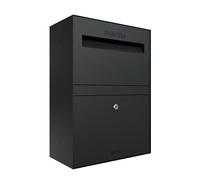 iLoveParcels Rome Premium Medium Parcel Letter Drop Box, Waterproof Safe & Secure Delivery parcel box outdoor, Storage Mail Delivery Box, Post & Letterbox With Key Lock Mounted To Wall, Black RAL 9005