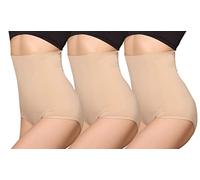 iloveSIA 3-Pack Postpartum Body-Shaping Underwear, High-Waisted Tummy Control Briefs for C-Section Recovery, Nude/Nude/Nude, XL