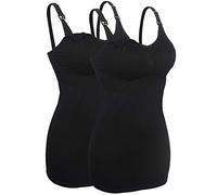 iLoveSIA Women's Nursing Tank Breastfeeding Tops 2Pack Black+Black Size XL Fit 38BCD 40ABC
