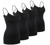 iLoveSIA Women's Plain Vest Top multicolour 4PACK of Black UK 10