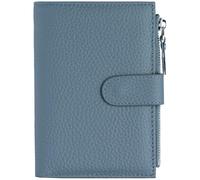 ilovever Passport wallet and Card Slot Combo RFID Blocking Slim Leather Travel Passport Wallet for Men and Women with Zippered Coins Pocket Passport holder, Blue, Classic