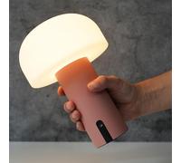 ILOVINIT Outdoor Mushroom Table lamp Rechargeable, Cordless, Waterproof, Portable Battery Operated, USB Charging, Touch Dimming Night Light for Home/Porch/Restaurant (Pink)