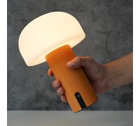 ILOVINIT Outdoor Mushroom Table lamp Rechargeable, Cordless, Waterproof, Portable Battery Operated, USB Charging, Touch Dimming Night Light for Home/Porch/Restaurant (Orange)