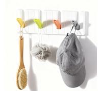 ILOVMUP - 1 Pack Self Adhesive Hooks, Towel and Command Hook Stick on Bathroom Wall, No Drilling for Kitchen, Max Holding 3KG for Bathroom, Kitchen, Living Room