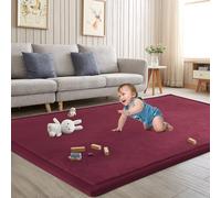 ILPEOD - Baby Play Mat for Floor Nursery Muscle Play Mat Playroom 39" x 59" 1.3" Thick Memory Foam for Babies Babies Toddlers Kids (Burgundy)