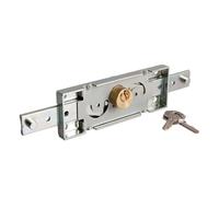 ILS 2259 Central Roller Shutter Door Lock 56mm Wide Body Ideal for Lock-Up, Shop and Garage Security - Brass Cylinder Lock and Galvanised Steel Case - Internal and External Locking Operation