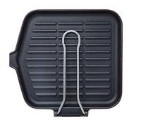 Ilsa 2265624 Dietella Induction Grill Pan in enameled cast Iron Square cm 24x24 Made in Italy, Black