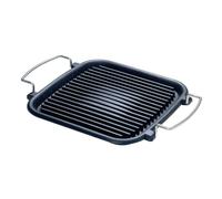 ILSA Atollo Ristorante Cast Iron Enamel Square Griddle 25x25 Black 2 Handles Gas