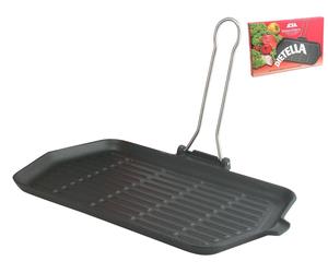 Ilsa Dietella Rectangular Grill Pan 36x23cm, Cast Iron, Anthracite
