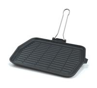 ILSA Enamelled Cast Iron Rectangular Griddle Steak Pan 28x36 Black Induction