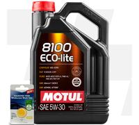 Motul 8100 ECO-lite 5W-30 Car Engine Oil 6L 6 Litre (5L+1L) + 5L SCREENWASH TAB