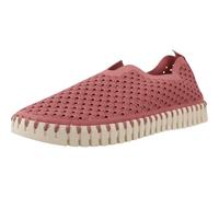 Ilse Jacobsen HornbÆK Flat Women's Shoes, Slip-On Trainers with Recycled Microfibre Material and Non-Slip Natural Rubber Sole, Tulip3275, Lightweight, Breathable, Environmentally Friendly, Rouge