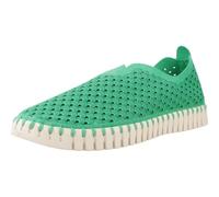 Ilse Jacobsen HornbÆK Flat Women's Shoes, Slip-On Trainers with Recycled Microfibre Material and Non-Slip Natural Rubber Sole, Tulip3275, Lightweight, Breathable, Environmentally Friendly, Fern green