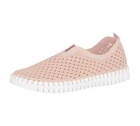 ILSE JACOBSEN HORNBÆK Flat women's shoes, slip-on trainers with recycled microfibre material and non-slip natural rubber sole, Tulip3275, lightweight, breathable, environmentally friendly, Adobe Rose, 7.5 UK